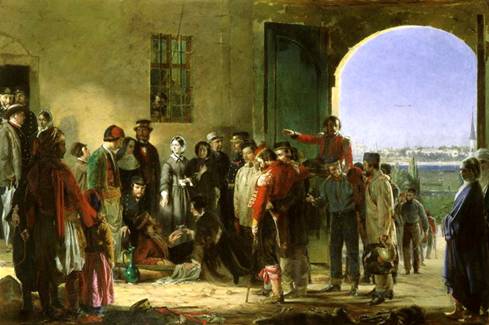 Florence Nightingale receiving the wounded at Scutari, October, 1857 (Jerry Barrett) (1824-1906) National Portrait Gallery, London, NPG 6202